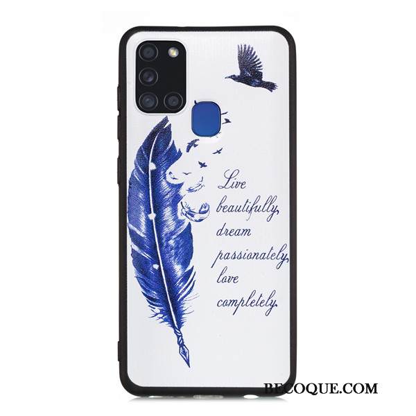 Kuori Samsung Galaxy A21s Laukut Murtumaton Musta, Kotelo Samsung Galaxy A21s Sarjakuva Pesty Suede Puhelimen Kuoret