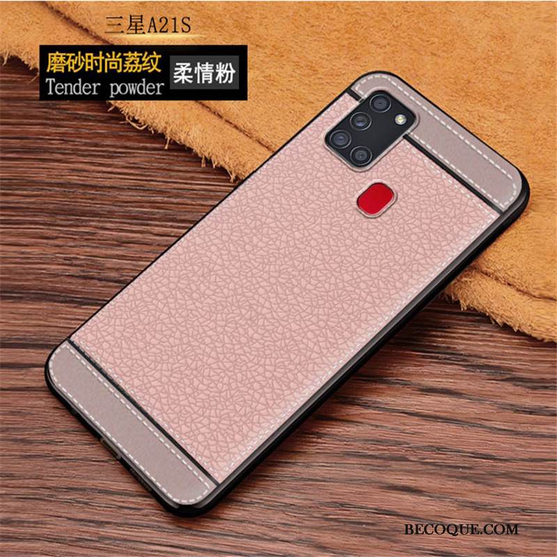 Kuori Samsung Galaxy A21s Nahka Kiinteä Väri Kukkakuvio, Kotelo Samsung Galaxy A21s Laukut Murtumaton Pesty Suede