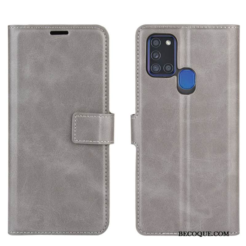 Kuori Samsung Galaxy A21s Nahka Kukkakuvio Musta, Kotelo Samsung Galaxy A21s Suojaus Niitti Ripustettavat Koristeet