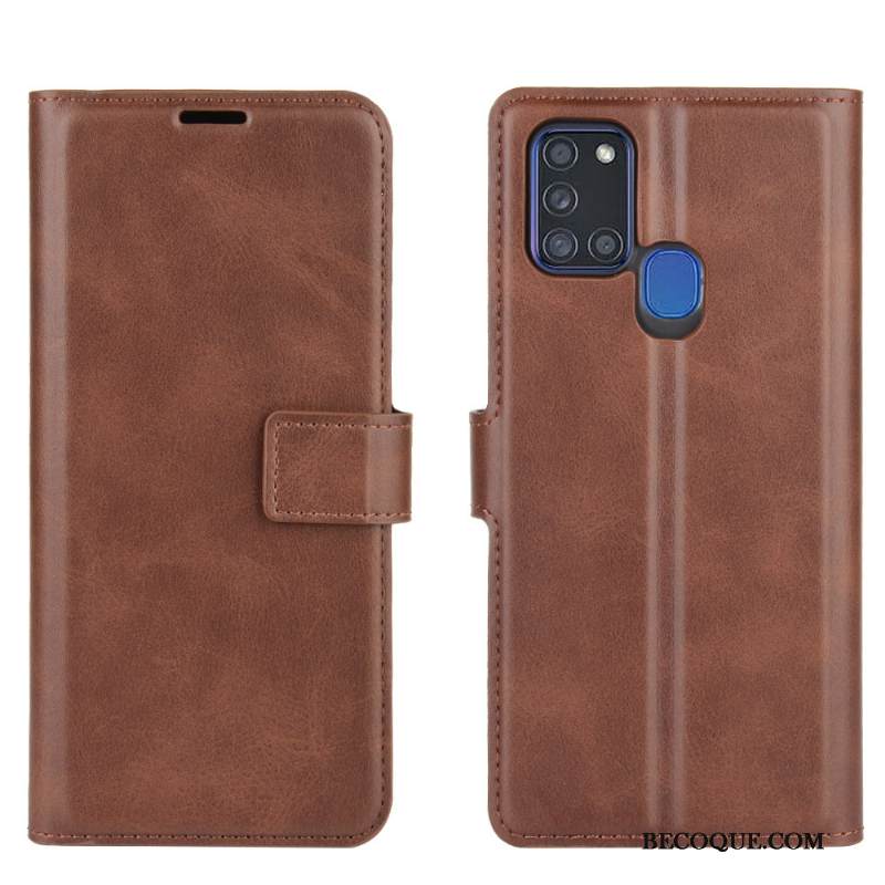 Kuori Samsung Galaxy A21s Nahka Kukkakuvio Musta, Kotelo Samsung Galaxy A21s Suojaus Niitti Ripustettavat Koristeet