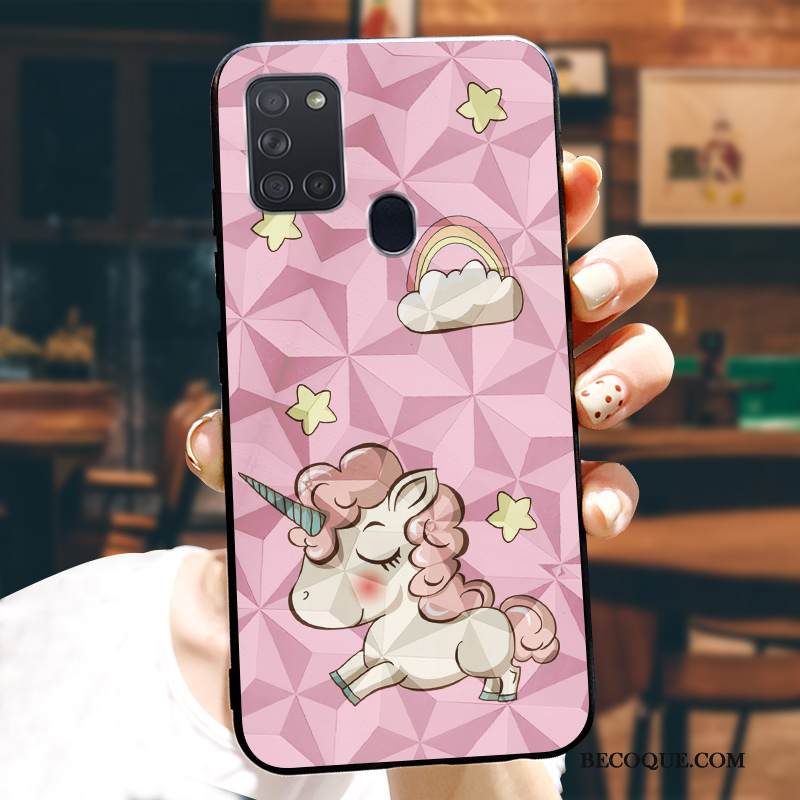 Kuori Samsung Galaxy A21s Silikoni Jauhe Kukkakuvio, Kotelo Samsung Galaxy A21s Suojaus Trendi Puhelimen Kuoret