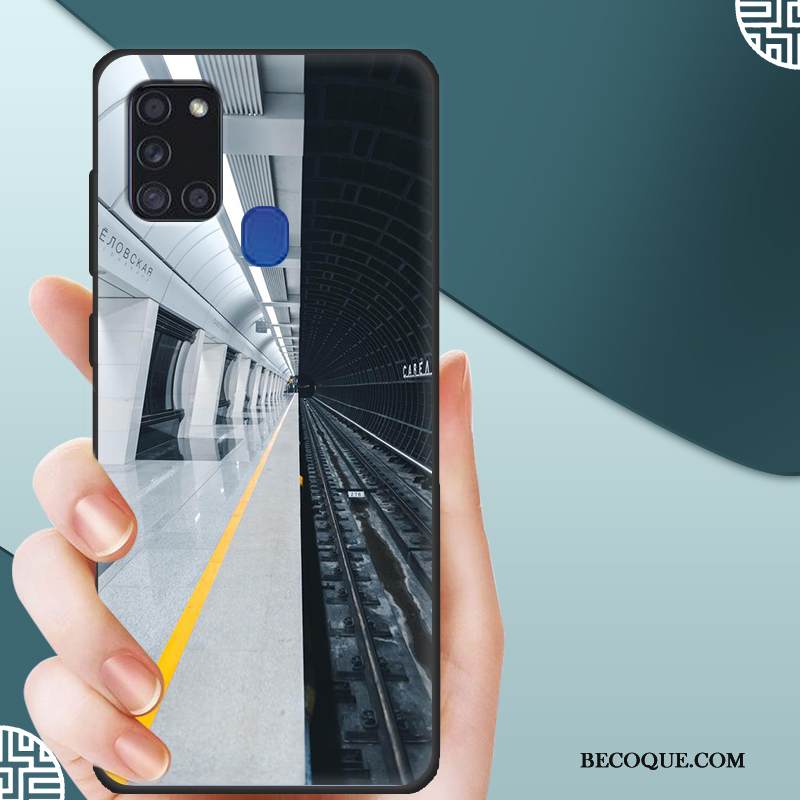 Kuori Samsung Galaxy A21s Suojaus Pesty Suede Trendi, Kotelo Samsung Galaxy A21s Pehmeä Neste Musta Kalvo