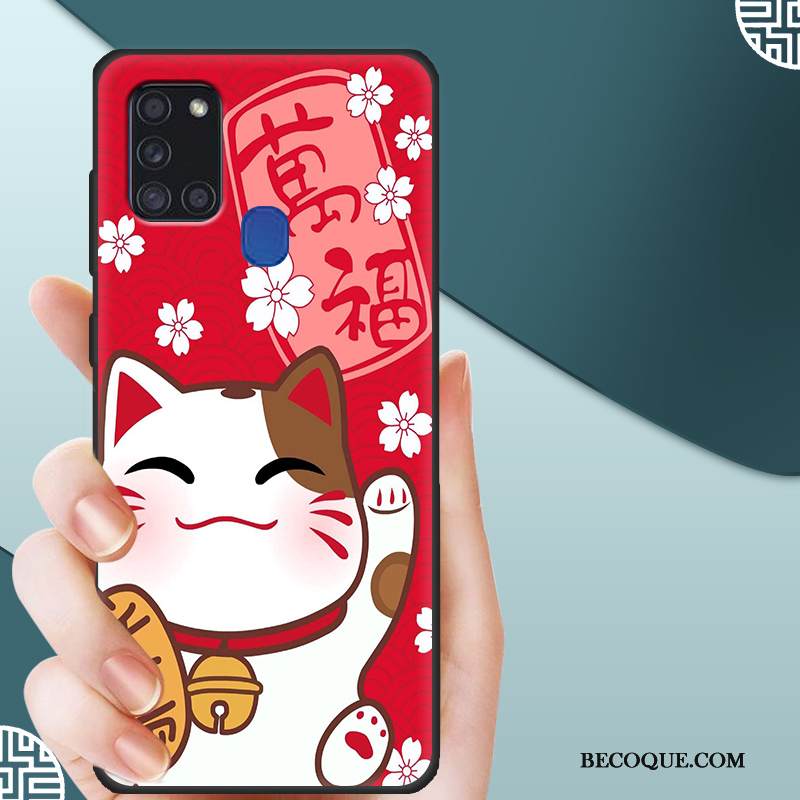 Kuori Samsung Galaxy A21s Suojaus Pesty Suede Trendi, Kotelo Samsung Galaxy A21s Pehmeä Neste Musta Kalvo