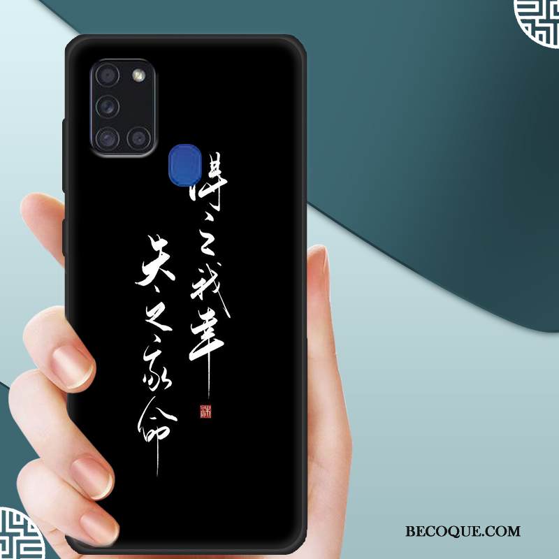 Kuori Samsung Galaxy A21s Suojaus Pesty Suede Trendi, Kotelo Samsung Galaxy A21s Pehmeä Neste Musta Kalvo