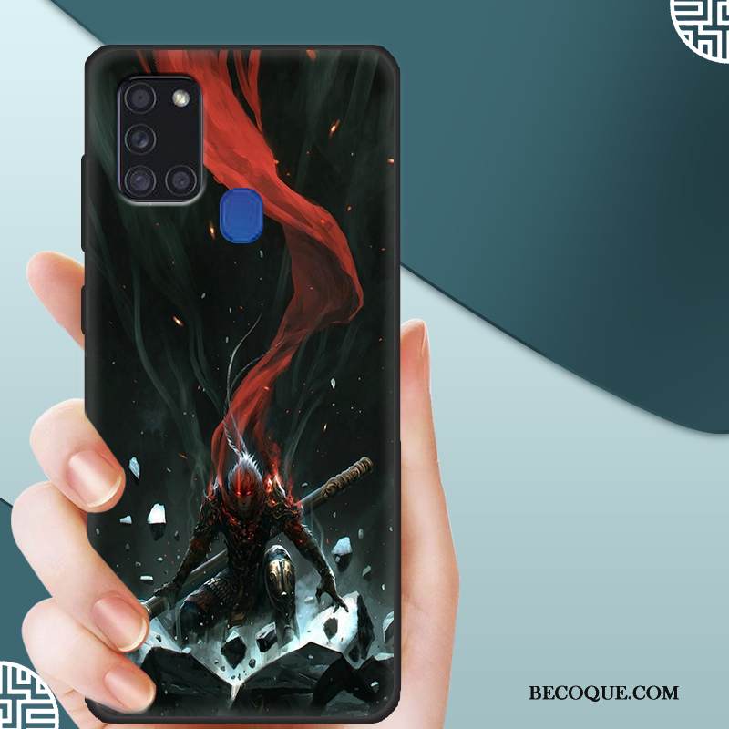 Kuori Samsung Galaxy A21s Suojaus Pesty Suede Trendi, Kotelo Samsung Galaxy A21s Pehmeä Neste Musta Kalvo