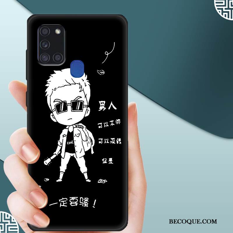 Kuori Samsung Galaxy A21s Suojaus Pesty Suede Trendi, Kotelo Samsung Galaxy A21s Pehmeä Neste Musta Kalvo