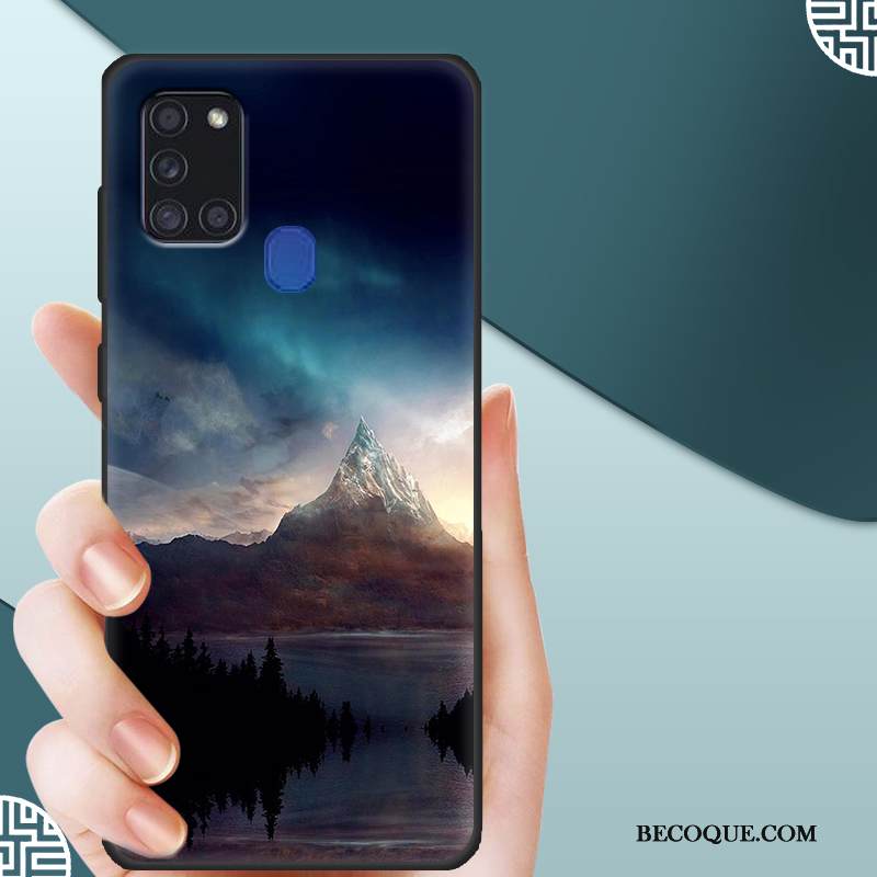 Kuori Samsung Galaxy A21s Suojaus Pesty Suede Trendi, Kotelo Samsung Galaxy A21s Pehmeä Neste Musta Kalvo