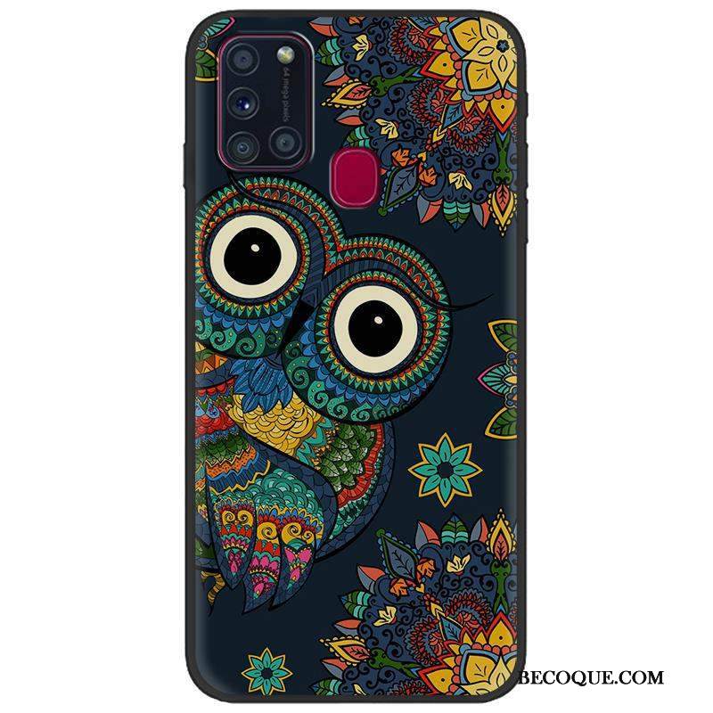 Kuori Samsung Galaxy A21s Suojaus Puhelimen Kuoret Vihreä, Kotelo Samsung Galaxy A21s Sarjakuva Musta Pesty Suede