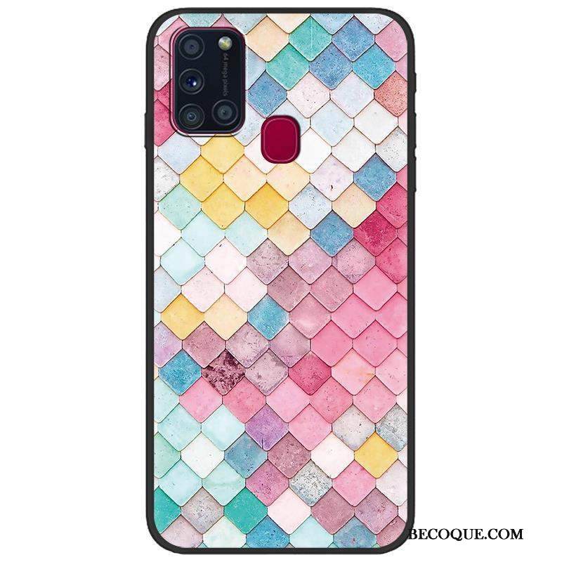 Kuori Samsung Galaxy A21s Suojaus Puhelimen Kuoret Vihreä, Kotelo Samsung Galaxy A21s Sarjakuva Musta Pesty Suede