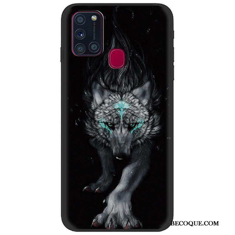 Kuori Samsung Galaxy A21s Suojaus Puhelimen Kuoret Vihreä, Kotelo Samsung Galaxy A21s Sarjakuva Musta Pesty Suede