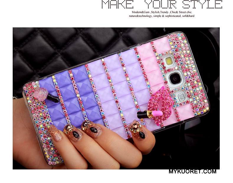 Kuori Samsung Galaxy A3 2015 Monivärinen Puhelimen Kuoret Ohut, Kotelo Samsung Galaxy A3 2015 Strassi Kova Takakansi