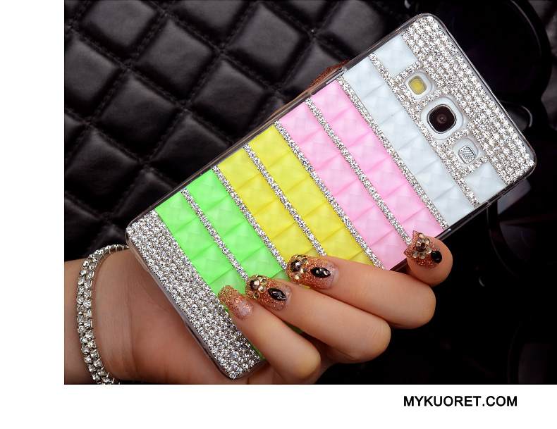 Kuori Samsung Galaxy A3 2015 Monivärinen Puhelimen Kuoret Ohut, Kotelo Samsung Galaxy A3 2015 Strassi Kova Takakansi