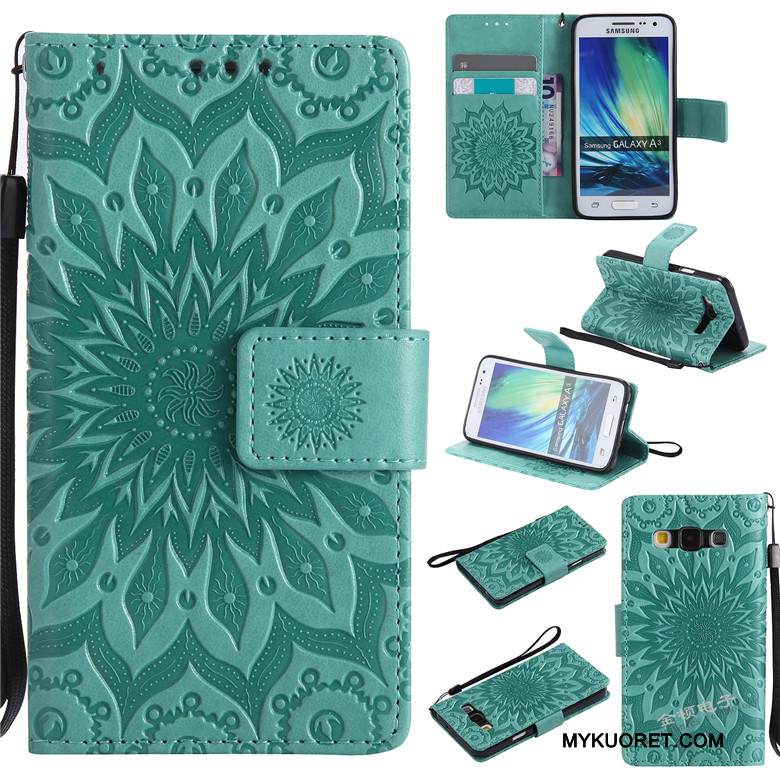 Kuori Samsung Galaxy A3 2015 Nahka Puhelimen Kuoret Punainen, Kotelo Samsung Galaxy A3 2015 Kuoret Uusi