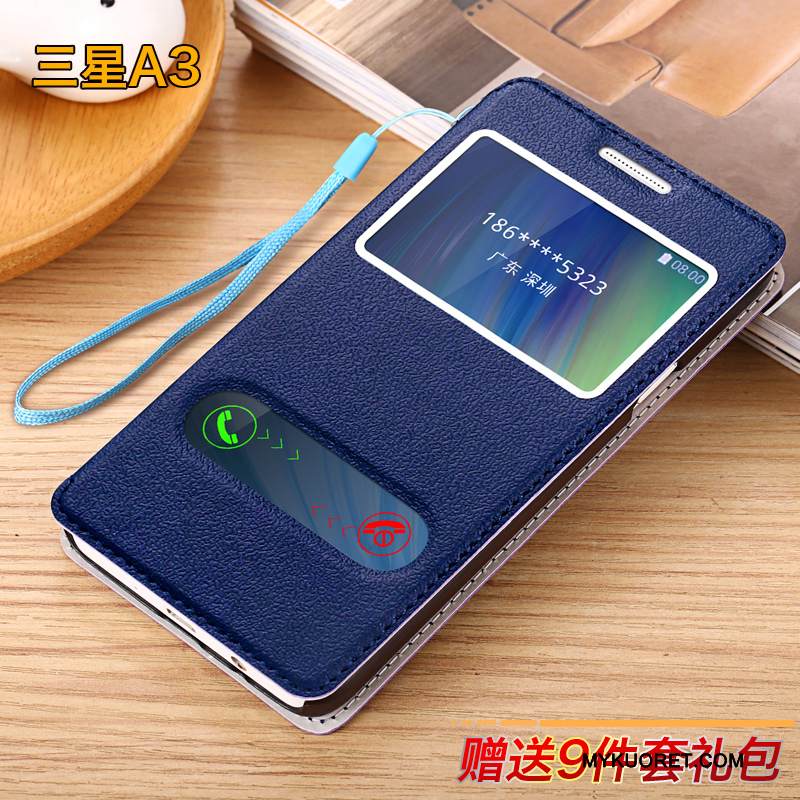 Kuori Samsung Galaxy A3 2015 Nahka Puhelimen Kuoret Uusi, Kotelo Samsung Galaxy A3 2015 Suojaus