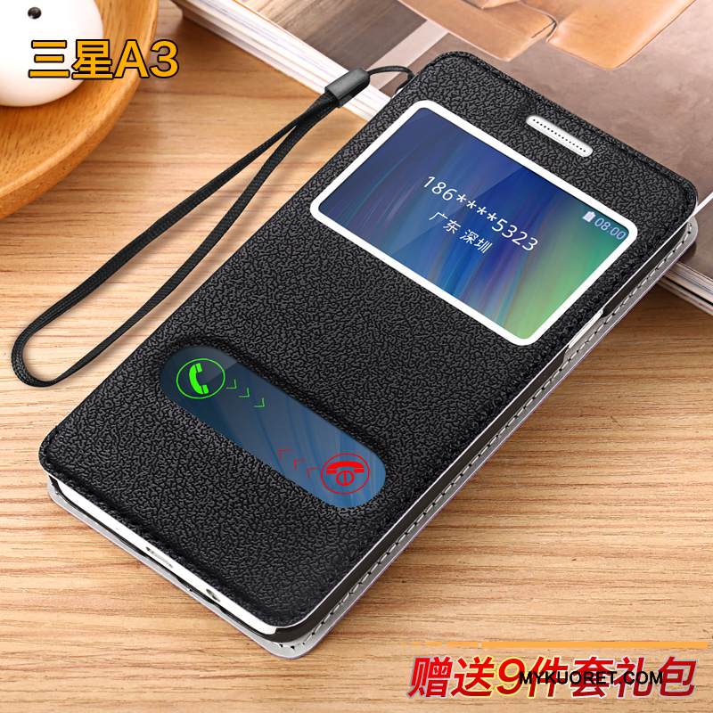 Kuori Samsung Galaxy A3 2015 Nahka Puhelimen Kuoret Uusi, Kotelo Samsung Galaxy A3 2015 Suojaus