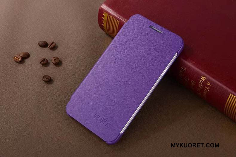 Kuori Samsung Galaxy A3 2015 Nahka Puhelimen Kuoret Uusi, Kotelo Samsung Galaxy A3 2015 Suojaus Vihreä