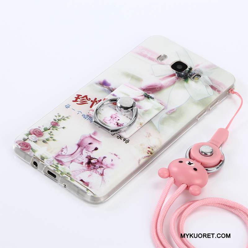 Kuori Samsung Galaxy A3 2015 Silikoni Valkoinen Puhelimen Kuoret, Kotelo Samsung Galaxy A3 2015 Pehmeä Neste Ripustettavat Koristeet Murtumaton