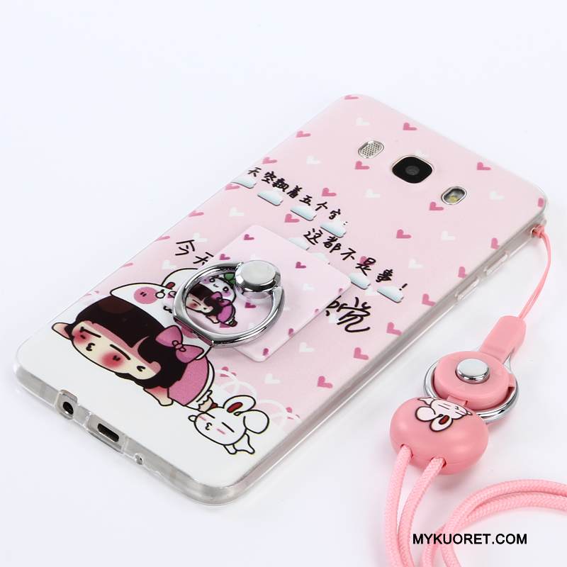 Kuori Samsung Galaxy A3 2015 Silikoni Valkoinen Puhelimen Kuoret, Kotelo Samsung Galaxy A3 2015 Pehmeä Neste Ripustettavat Koristeet Murtumaton