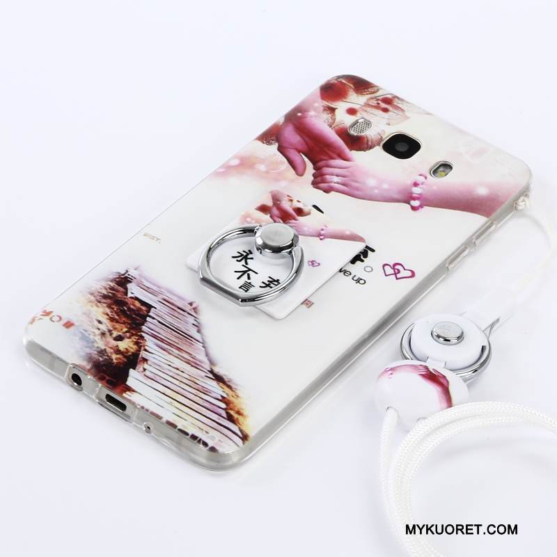 Kuori Samsung Galaxy A3 2015 Silikoni Valkoinen Puhelimen Kuoret, Kotelo Samsung Galaxy A3 2015 Pehmeä Neste Ripustettavat Koristeet Murtumaton