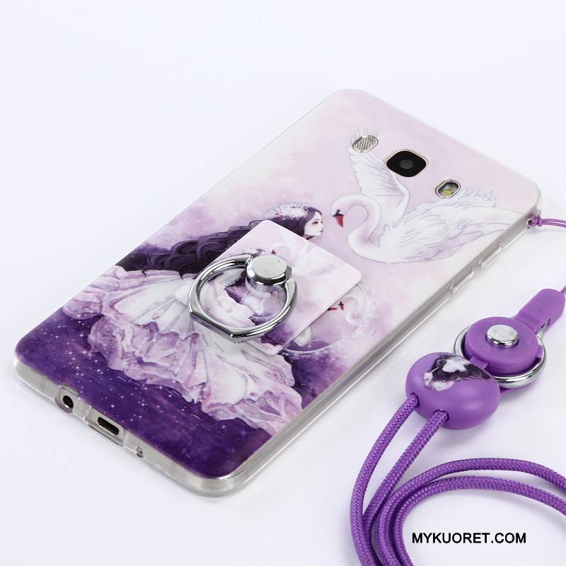 Kuori Samsung Galaxy A3 2015 Silikoni Valkoinen Puhelimen Kuoret, Kotelo Samsung Galaxy A3 2015 Pehmeä Neste Ripustettavat Koristeet Murtumaton