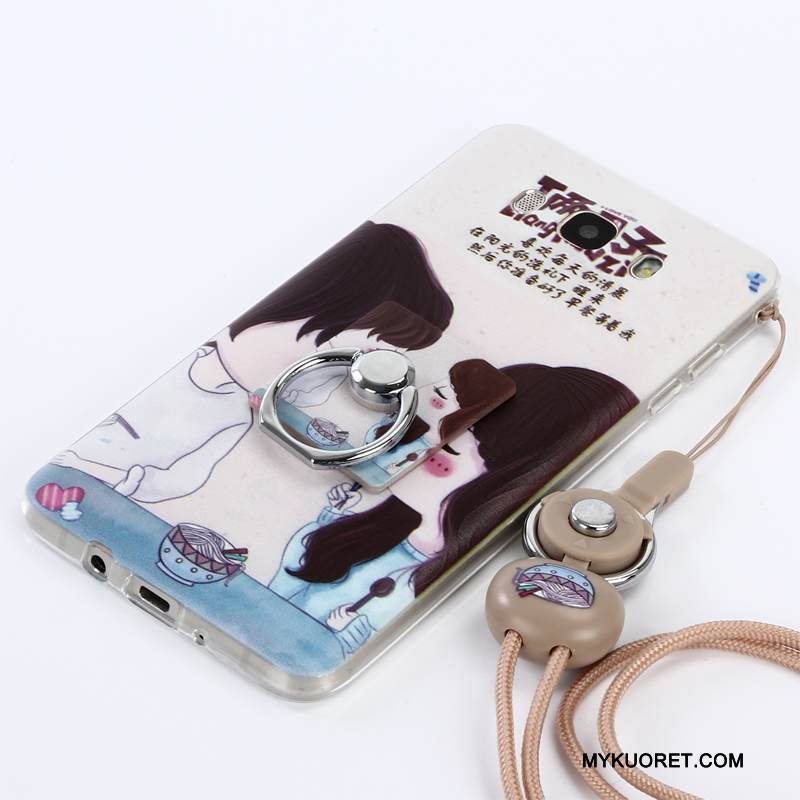 Kuori Samsung Galaxy A3 2015 Silikoni Valkoinen Puhelimen Kuoret, Kotelo Samsung Galaxy A3 2015 Pehmeä Neste Ripustettavat Koristeet Murtumaton