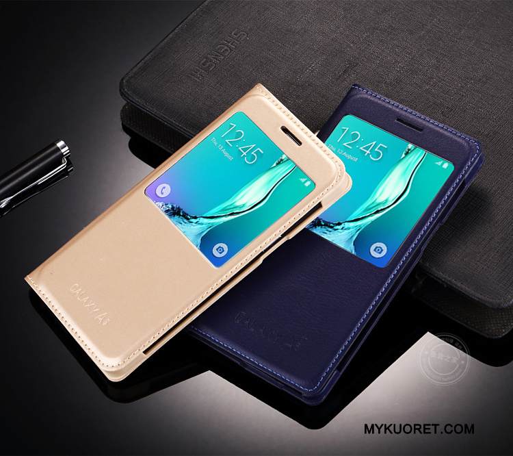 Kuori Samsung Galaxy A3 2015 Suojaus Puhelimen Kuoret Punainen, Kotelo Samsung Galaxy A3 2015 Nahka