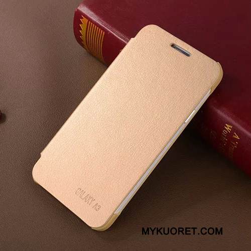 Kuori Samsung Galaxy A3 2015 Suojaus Puhelimen Kuoret Valkoinen, Kotelo Samsung Galaxy A3 2015 Nahka