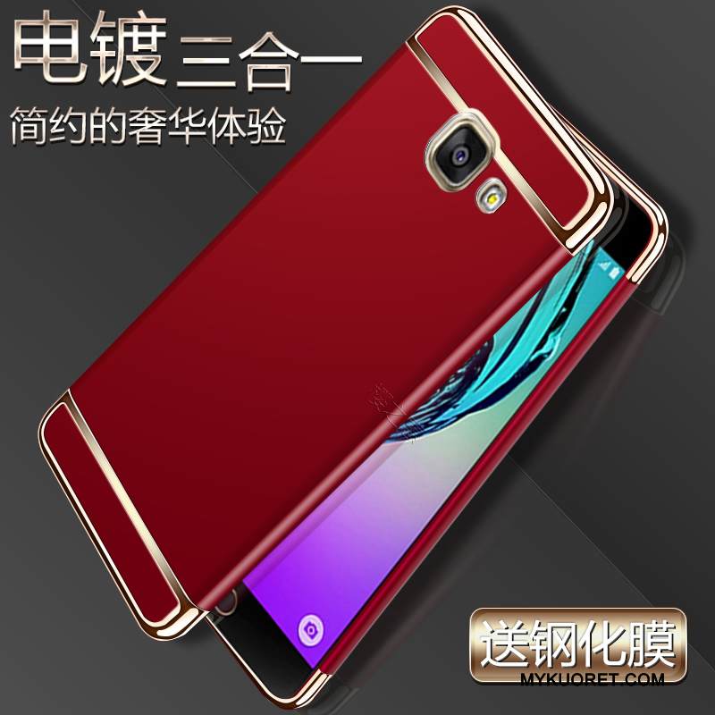 Kuori Samsung Galaxy A3 2016 Laukut Pinnoitus Pesty Suede, Kotelo Samsung Galaxy A3 2016 Suojaus Kulta Kova