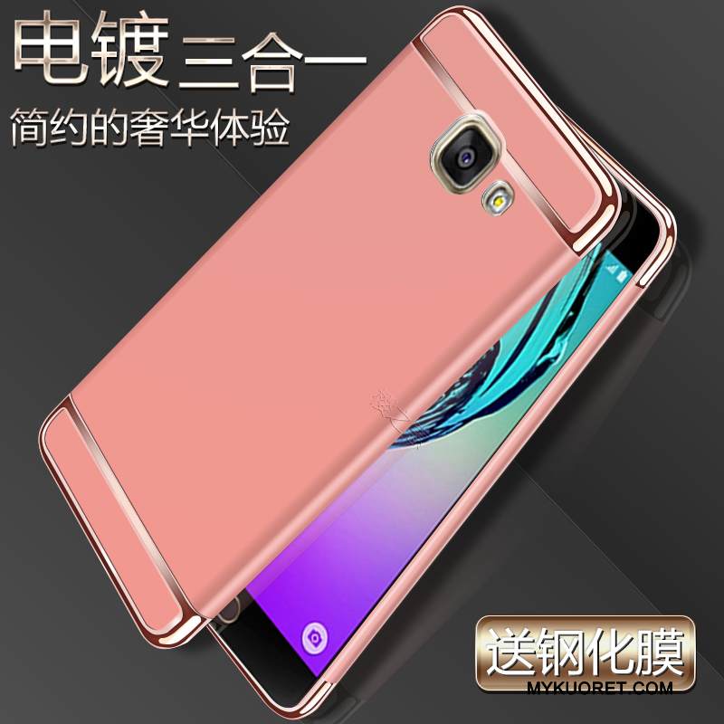 Kuori Samsung Galaxy A3 2016 Laukut Pinnoitus Pesty Suede, Kotelo Samsung Galaxy A3 2016 Suojaus Kulta Kova