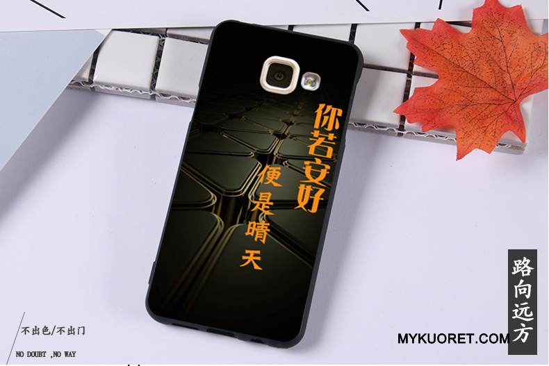 Kuori Samsung Galaxy A3 2016 Pehmeä Neste Puhelimen Kuoret Murtumaton, Kotelo Samsung Galaxy A3 2016 Suojaus Ripustettavat Koristeet Musta