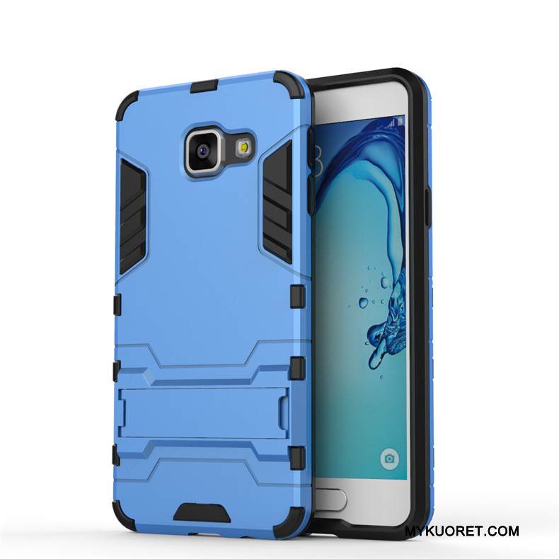 Kuori Samsung Galaxy A3 2016 Suojaus Hopea Musta, Kotelo Samsung Galaxy A3 2016 Kova Puhelimen Kuoret