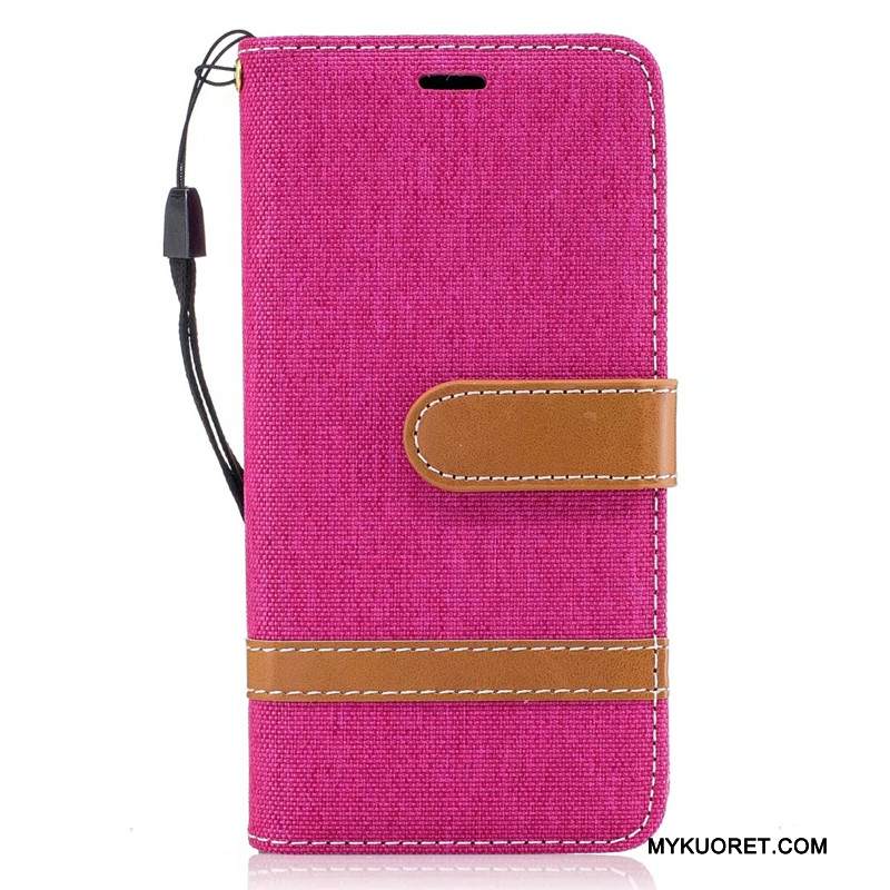 Kuori Samsung Galaxy A3 2016 Suojaus Punainen Denimi, Kotelo Samsung Galaxy A3 2016 Salkku