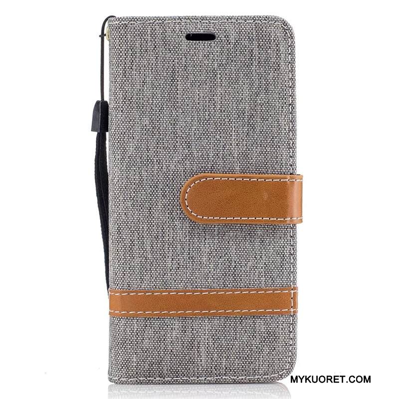 Kuori Samsung Galaxy A3 2016 Suojaus Punainen Denimi, Kotelo Samsung Galaxy A3 2016 Salkku