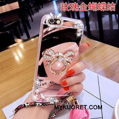Kuori Samsung Galaxy A3 2016 Suojaus Ripustettavat Koristeet Peili, Kotelo Samsung Galaxy A3 2016 Rhinestone Inlay Trendi Kulta