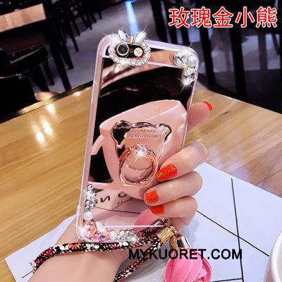 Kuori Samsung Galaxy A3 2016 Suojaus Ripustettavat Koristeet Peili, Kotelo Samsung Galaxy A3 2016 Rhinestone Inlay Trendi Kulta