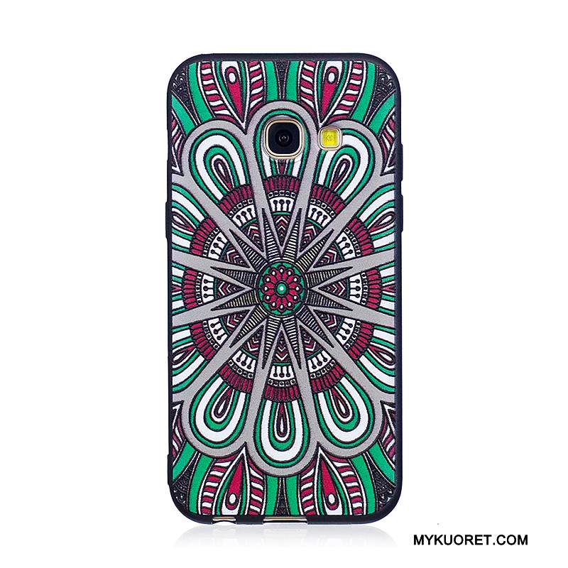 Kuori Samsung Galaxy A3 2017 Kohokuviointi Trendi Puhelimen Kuoret, Kotelo Samsung Galaxy A3 2017 Maalaus Musta