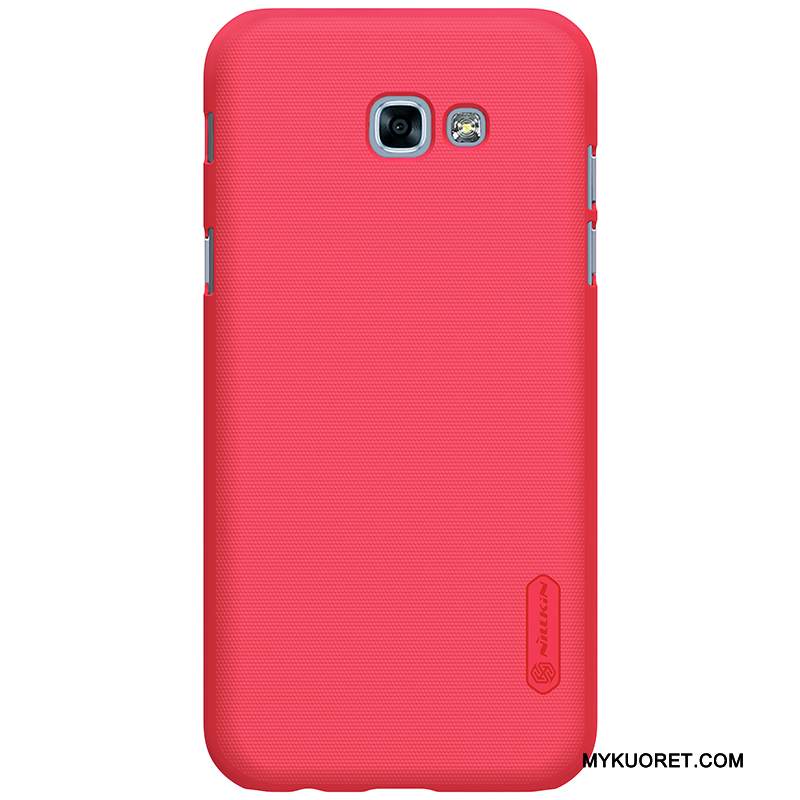 Kuori Samsung Galaxy A3 2017 Suojaus Pesty Suede Punainen, Kotelo Samsung Galaxy A3 2017 Puhelimen Kuoret Murtumaton