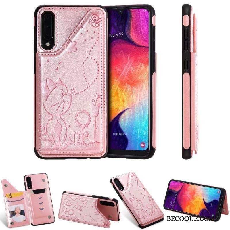 Kuori Samsung Galaxy A30s Laukut Murtumaton Kissa, Kotelo Samsung Galaxy A30s Nahka Harmaa Puhelimen Kuoret