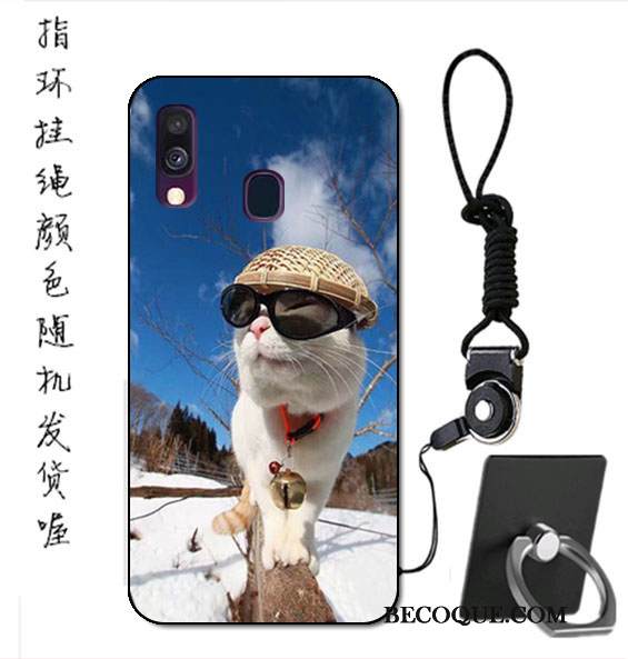 Kuori Samsung Galaxy A40 Pehmeä Neste Sininen Ripustettavat Koristeet, Kotelo Samsung Galaxy A40 Suojaus Malli Murtumaton