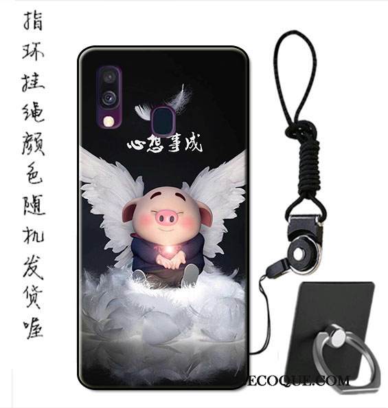 Kuori Samsung Galaxy A40 Pehmeä Neste Sininen Ripustettavat Koristeet, Kotelo Samsung Galaxy A40 Suojaus Malli Murtumaton