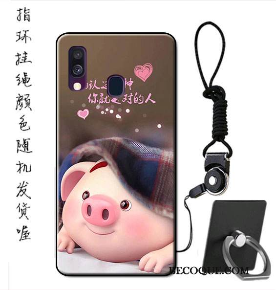 Kuori Samsung Galaxy A40 Pehmeä Neste Sininen Ripustettavat Koristeet, Kotelo Samsung Galaxy A40 Suojaus Malli Murtumaton