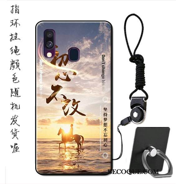 Kuori Samsung Galaxy A40 Pehmeä Neste Sininen Ripustettavat Koristeet, Kotelo Samsung Galaxy A40 Suojaus Malli Murtumaton