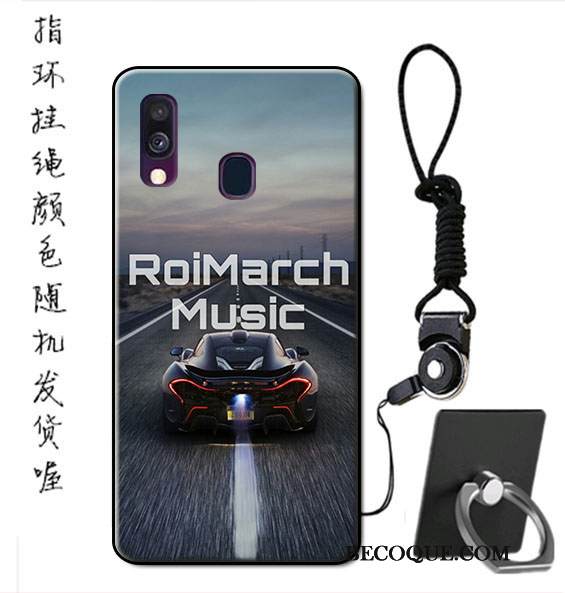 Kuori Samsung Galaxy A40 Pehmeä Neste Sininen Ripustettavat Koristeet, Kotelo Samsung Galaxy A40 Suojaus Malli Murtumaton