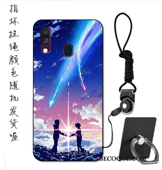 Kuori Samsung Galaxy A40 Pehmeä Neste Sininen Ripustettavat Koristeet, Kotelo Samsung Galaxy A40 Suojaus Malli Murtumaton