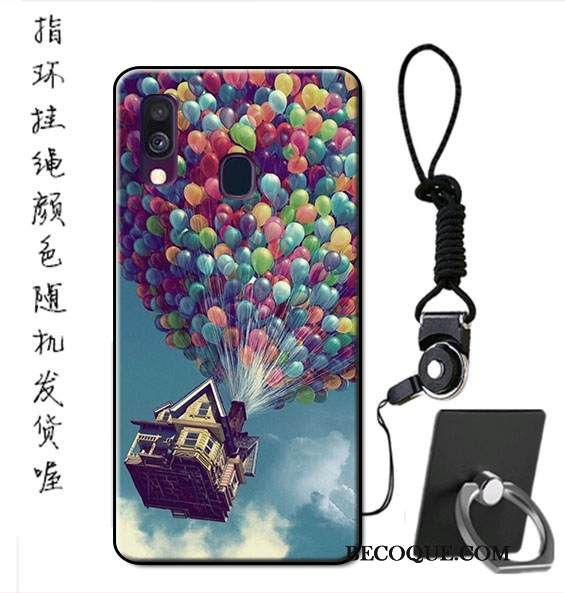 Kuori Samsung Galaxy A40 Pehmeä Neste Sininen Ripustettavat Koristeet, Kotelo Samsung Galaxy A40 Suojaus Malli Murtumaton