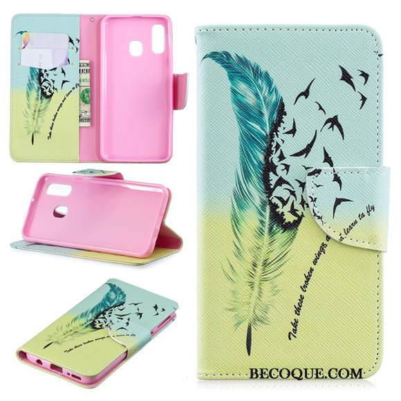 Kuori Samsung Galaxy A40 Sarjakuva Trendi Valkoinen, Kotelo Samsung Galaxy A40 Maalaus Murtumaton Puhelimen Kuoret