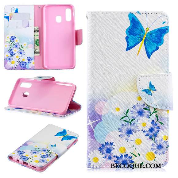 Kuori Samsung Galaxy A40 Sarjakuva Trendi Valkoinen, Kotelo Samsung Galaxy A40 Maalaus Murtumaton Puhelimen Kuoret