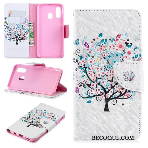 Kuori Samsung Galaxy A40 Sarjakuva Trendi Valkoinen, Kotelo Samsung Galaxy A40 Maalaus Murtumaton Puhelimen Kuoret