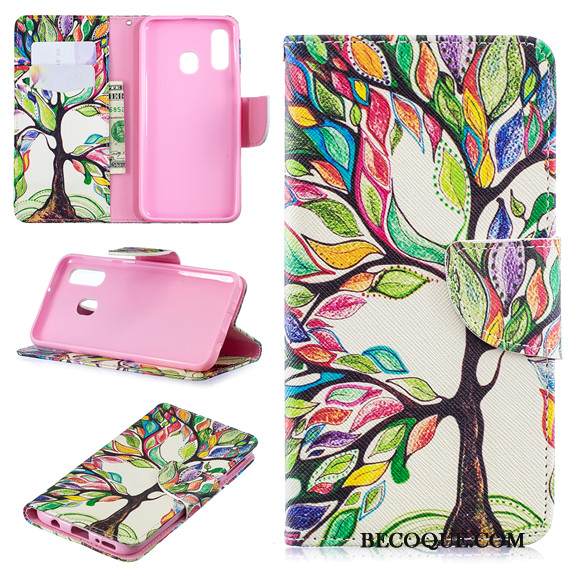 Kuori Samsung Galaxy A40 Sarjakuva Trendi Valkoinen, Kotelo Samsung Galaxy A40 Maalaus Murtumaton Puhelimen Kuoret