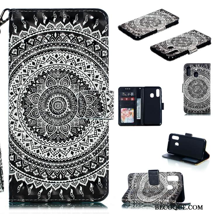 Kuori Samsung Galaxy A40 Silikoni Puhelimen Kuoret Musta, Kotelo Samsung Galaxy A40 Nahka Murtumaton